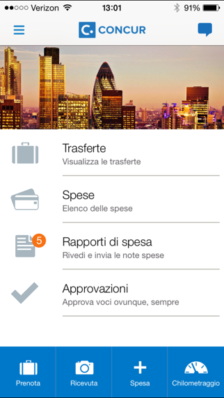 Screenshot of SAP Concur1