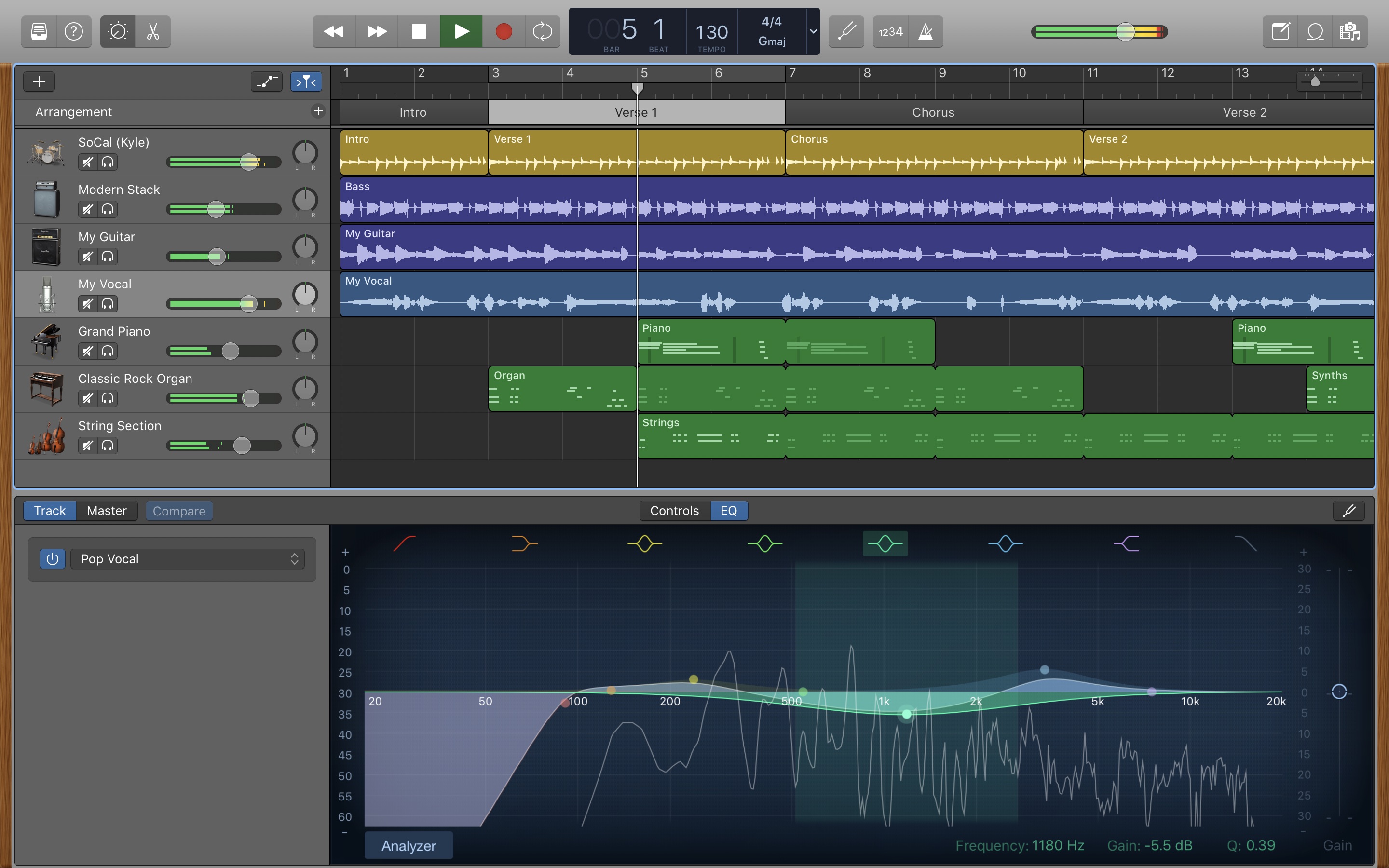 Screenshot do app GarageBand