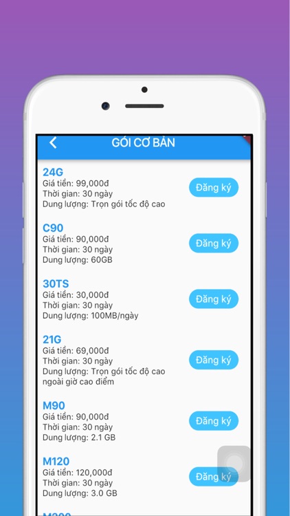 Đăng ký dịch vụ