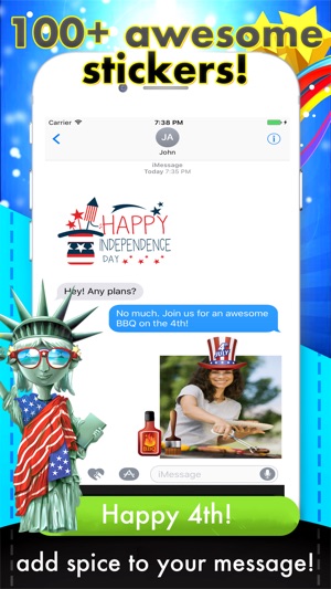 USAmoji - 4th of July Stickers(圖1)-速報App