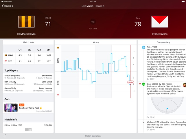 Footy Live for iPad: AFL stats(圖2)-速報App