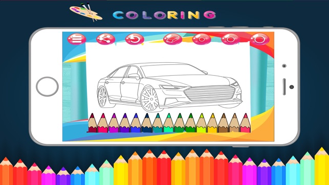 Cars coloring book - kids Game(圖3)-速報App