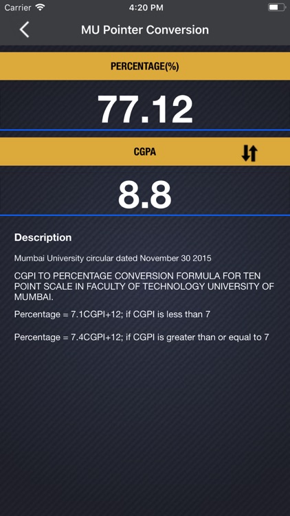 CGPA to Percentage Convertor screenshot-4