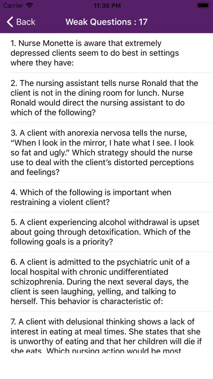 Psychiatric Nursing Mock Exam screenshot-8