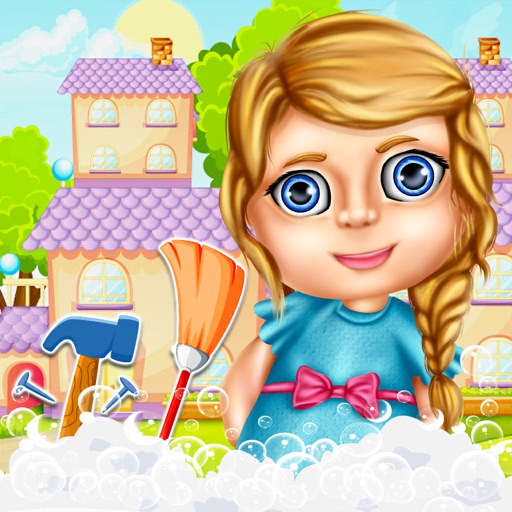 Doll house online cleaning game