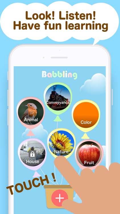 Babbling sound touch app