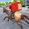 Horse Pizza Delivery Boy