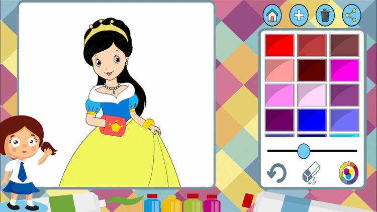 Princesses paint coloring book