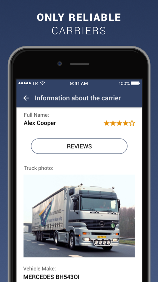 Shipping app. Приложение для шипперов. Transportica Driver.