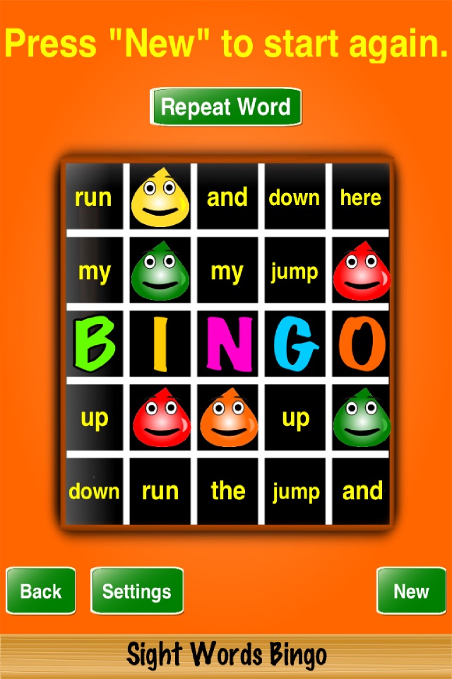 Sight Words Bingo screenshot 3