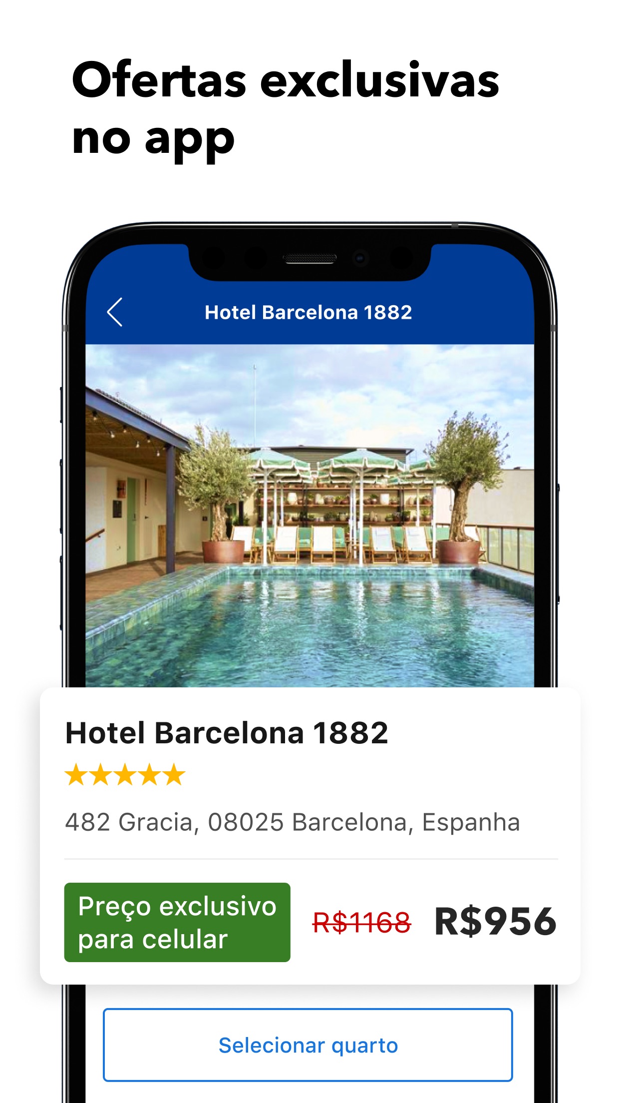Screenshot do app Ofertas de viagem Booking.com