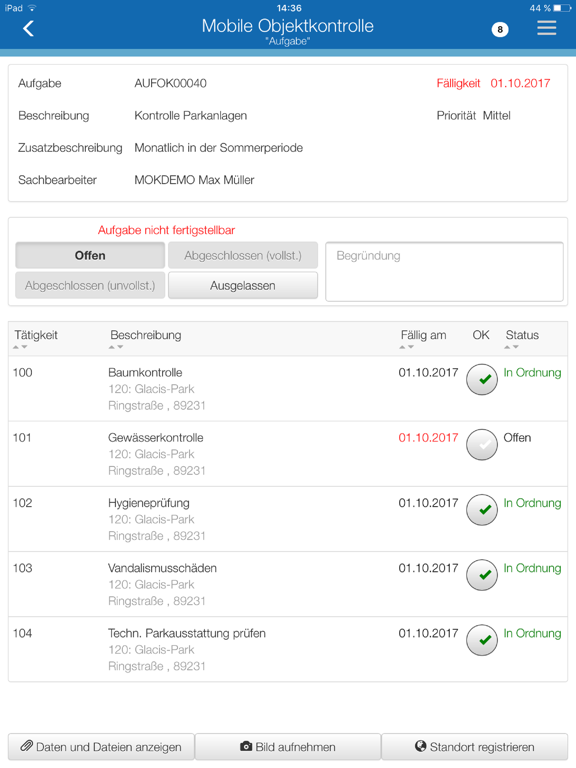 Mobile Objektkontrolle screenshot 4