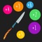 The knife is rotating continuously, tap the screen to throw and cut the balls