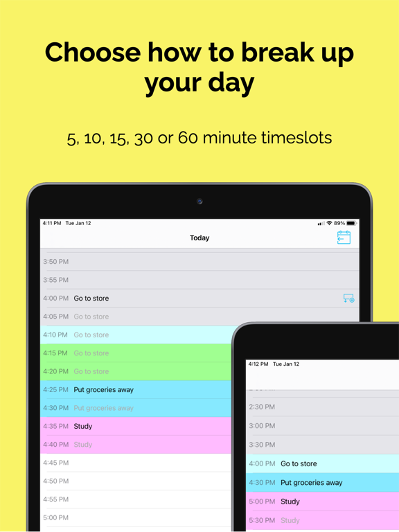 TimeFinder Hourly Planner App voor iPhone, iPad en iPod touch