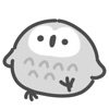 gray owl sticker