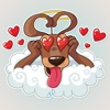 Cupid Dog Love Stickers