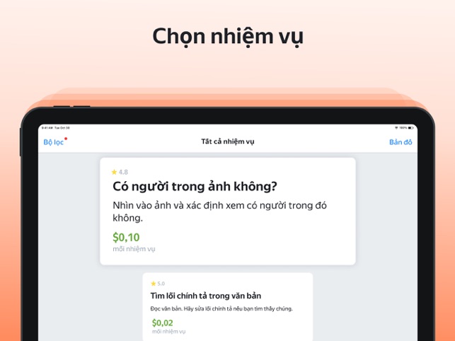 Toloka: Thu nhập di động