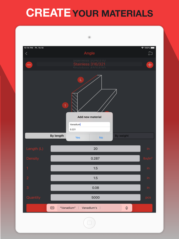 Metal Weight Length Calculator screenshot 4