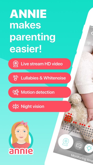 Baby Monitor by Annie - Best Video and Audio Nanny Cam for WiFi, 3G and LTE with Lullabies Screenshot 1