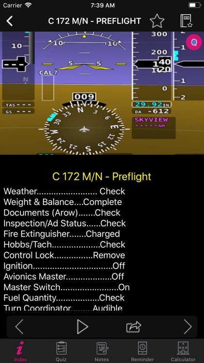 Cessna 172 M/N Checklist