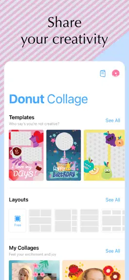 Game screenshot Donut Collage: Stickers, Fonts mod apk