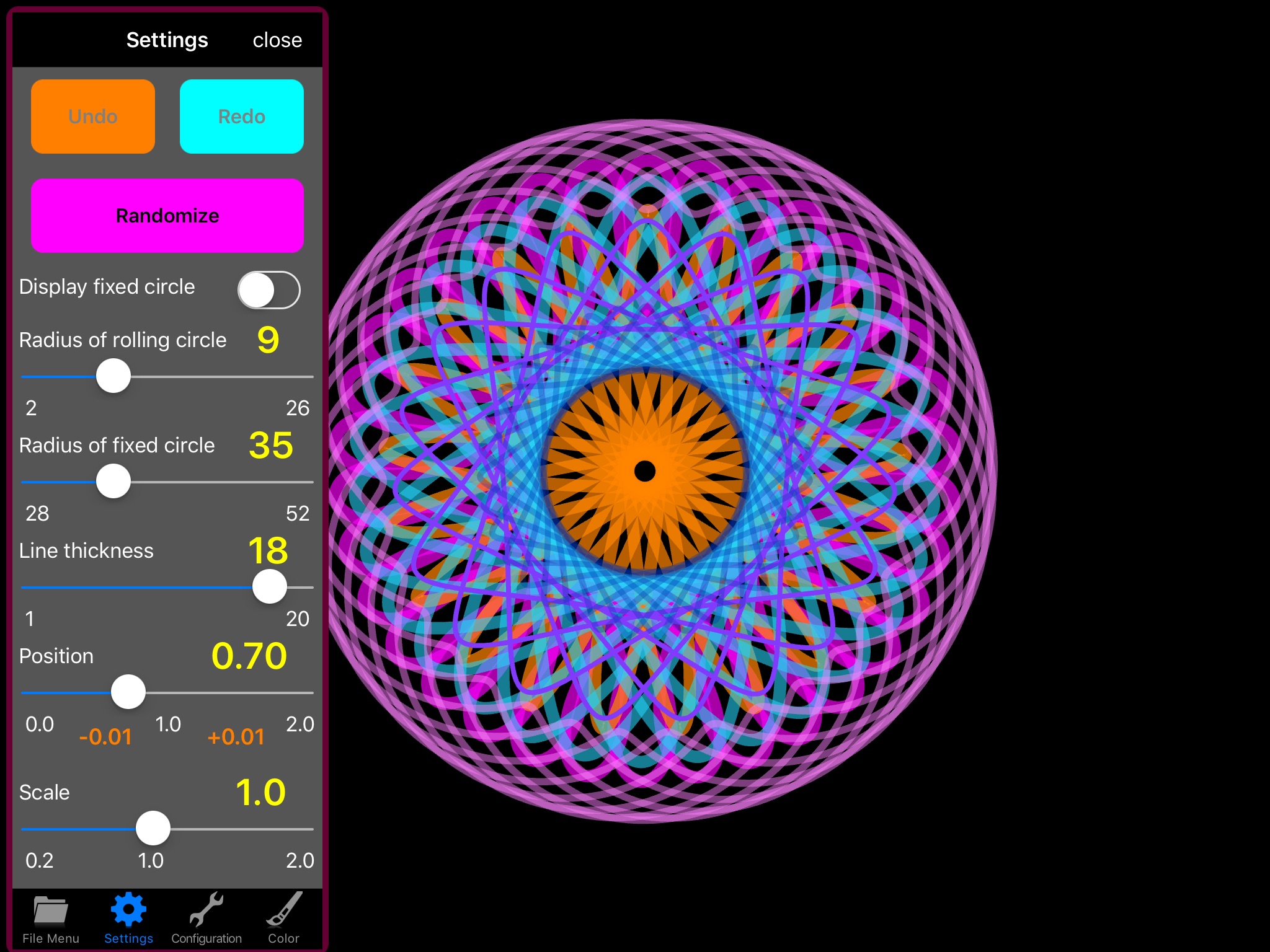 SpiroDesigner - spirograph app screenshot 2