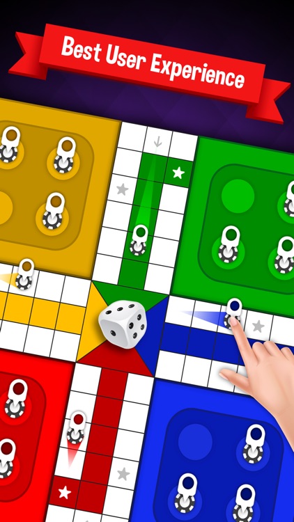 An example of a Ludo board (left), Screenshot of a game in