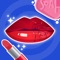 Paint your lips with colorful nail lipsticks and decorate it with shimmer