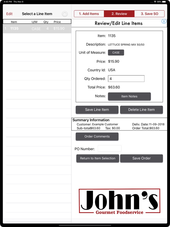 Johns Market Order Entry screenshot 4