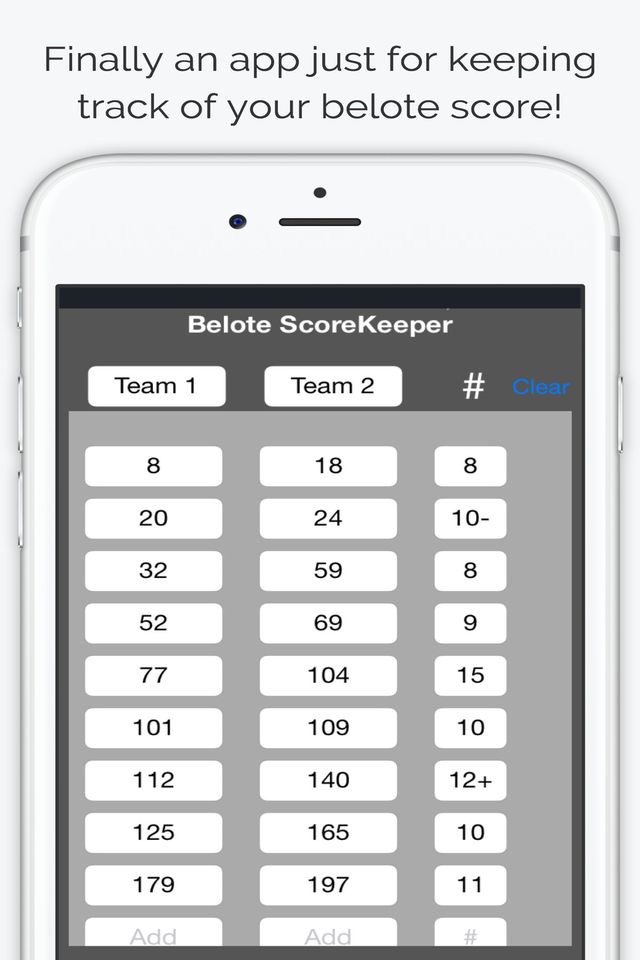 Belote ScoreKeeper screenshot 2