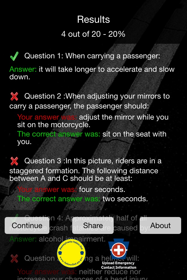 PA Motorcycle Practice Test screenshot 3