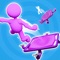 Use trampolines to bounce and win the race