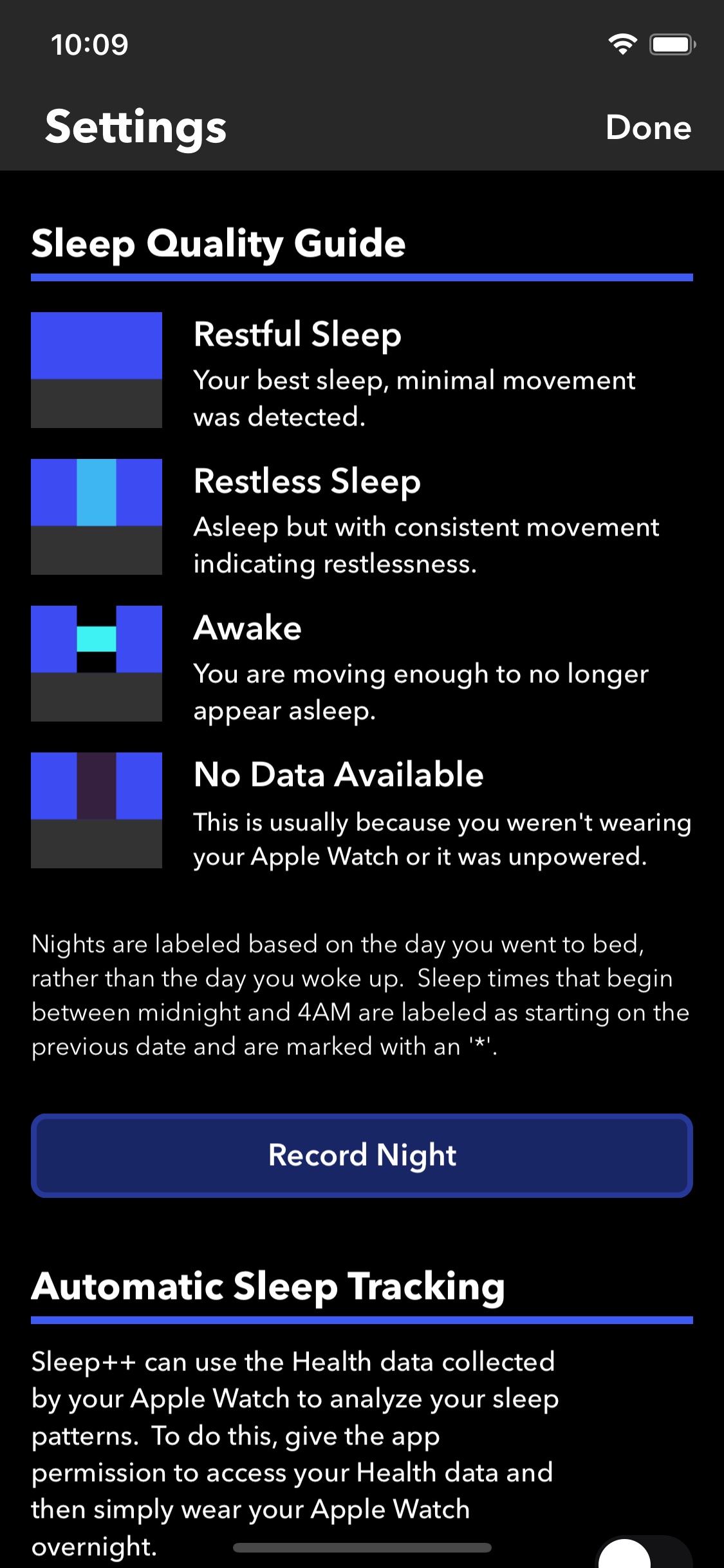 Screenshot do app Sleep++