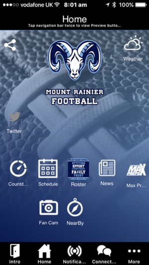 Mount Rainier Football App