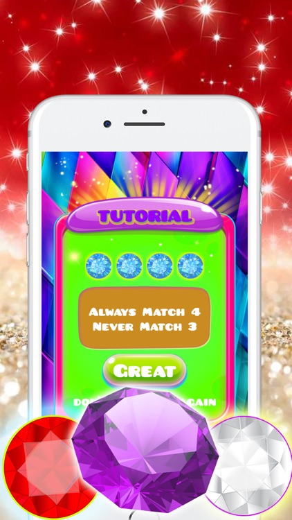 Gems Jewels Match 4 Puzzle Game for Boys & Girls screenshot-3