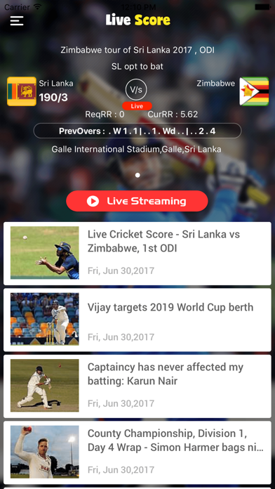 How to cancel & delete Live score for Cricket from iphone & ipad 1