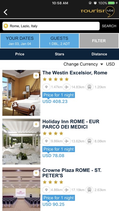 TouristTube Hotel/Flight deals screenshot 2