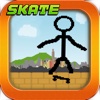 Tiny Stick-Man Skate-Boarding Awsome Pixel Game