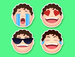 Face Stickers App - Emoji Transformation pack comes with more than 30 human face emotions of a cute fat guy
