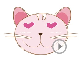 Animated Pink Cat Stickers