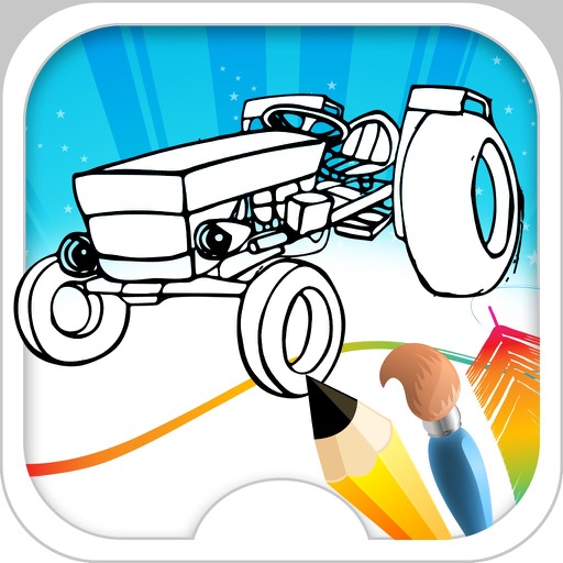 Tractor Coloring Book Icon