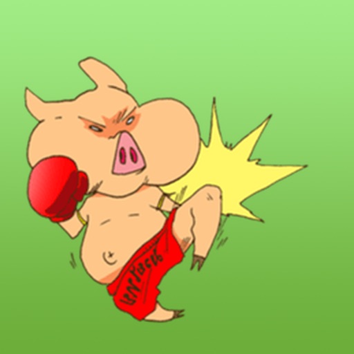 Muay Thai Martial Arts with Cute Pig Sticker icon