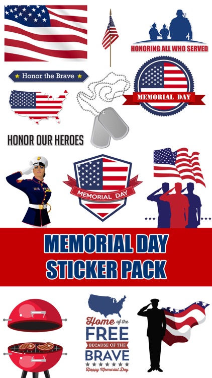 Memorial Day USA Sticker Pack