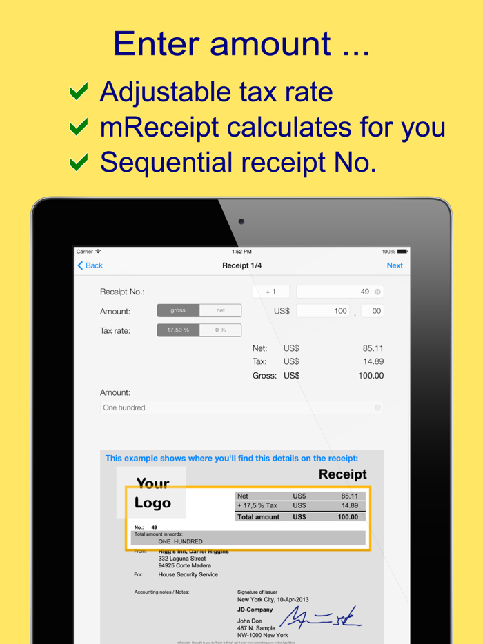 mReceipt Lite - The Receipt App