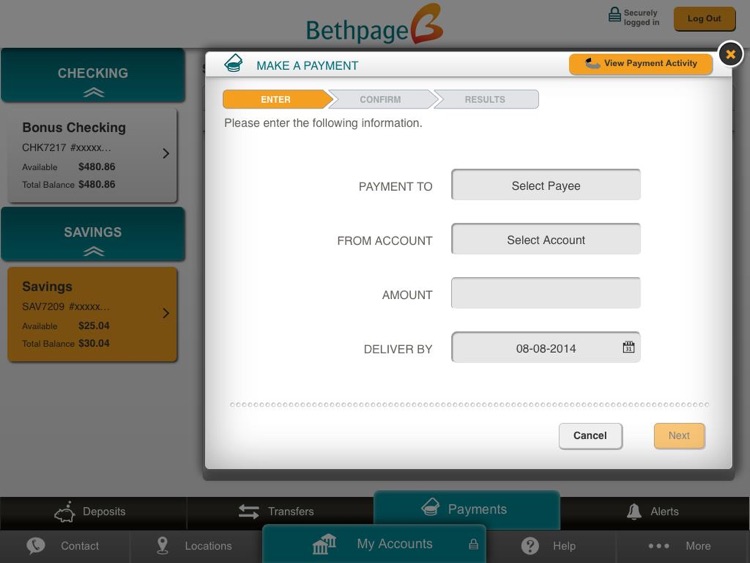 Bethpage Mobile Banking for iPad