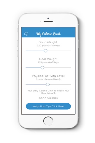 My Calorie Limit - Weight Loss Calculator screenshot 2