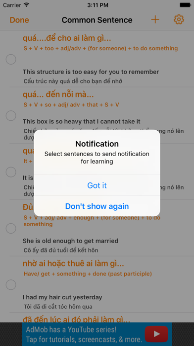 How to cancel & delete 84 Cấu Trúc Câu Thông Dụng from iphone & ipad 2