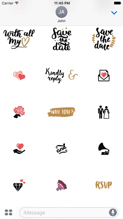 Just Married Wedding Planner Sticker Pack