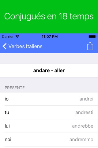 Italian Verb Conjugator Pro screenshot 3