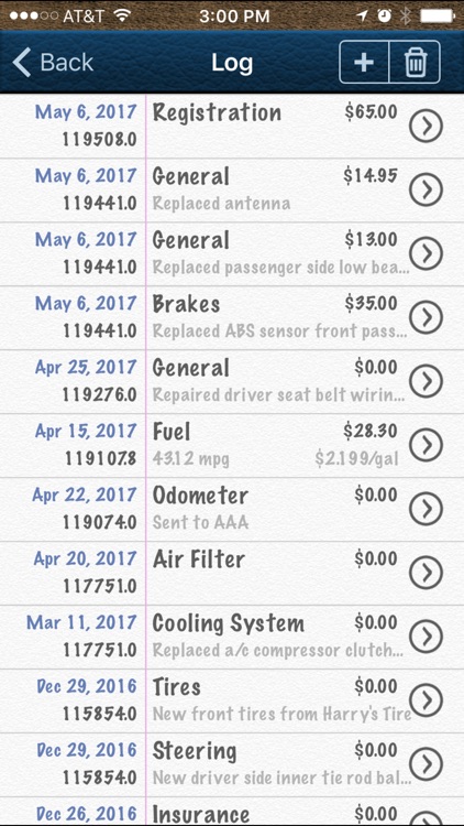 Vehicle Logbook & MPG